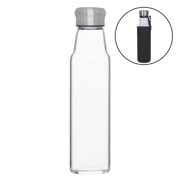 Glasflasche Mit Hülle "Life" 0,7 L - Transparent