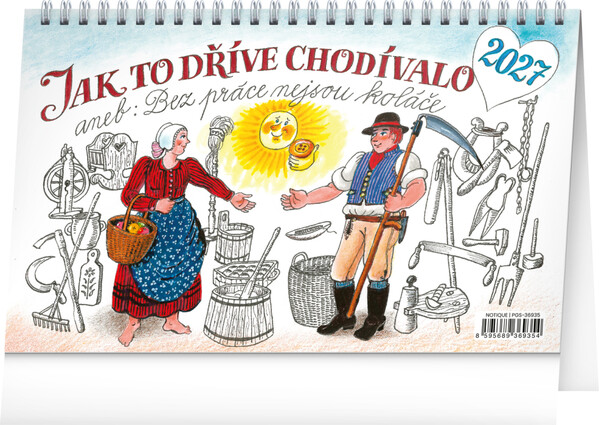 Notique Stolní Kalendář Jak To Dříve Chodívalo... 2027 – Kamila Skopová, 23,1 x 14,5 cm