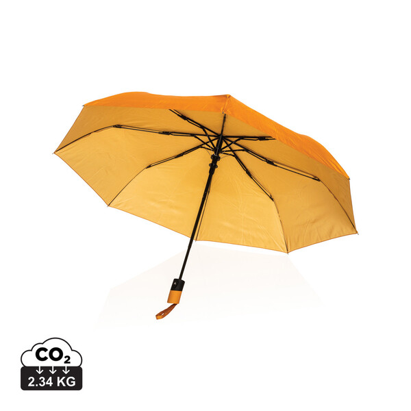 21" Impact AWARE™ 190T mini auto open umbrella - Sundial Orange
