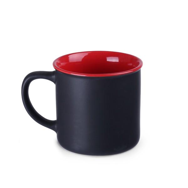 Loft Supreme ceramic mug, 340g - Black / Red
