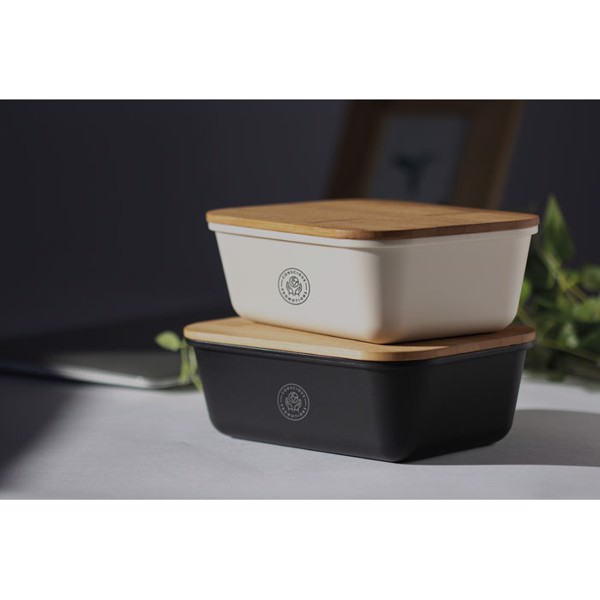 Lunch box with bamboo lid Thursday - Black