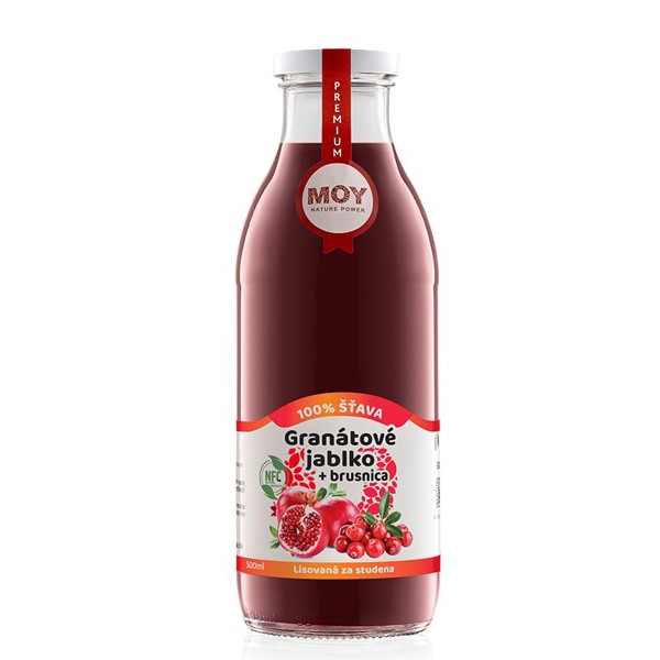 MOY NFC 100% šťava GRANÁTOVÉ JABLKO+BRUSNICA 500ml
