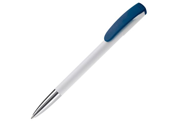 Stylo Deniro Opaque Pointe métal - Blanc / Bleu foncé
