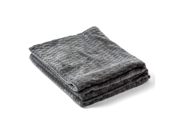 Kosta Linnewafveri Fleece Plaid Jaquard 130x170 cm - Dark Grey