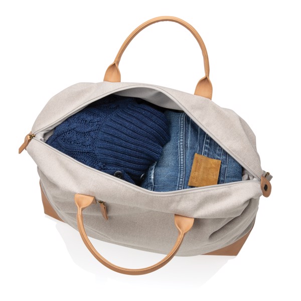 Impact vikend torba iz recikliranega platna 16oz, 40x46x19,5 cm - Siva