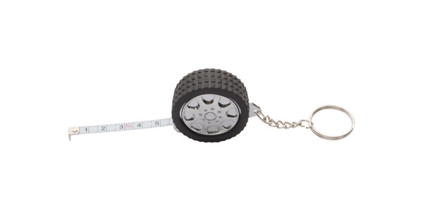 Keyring With Tape Measure Wheel