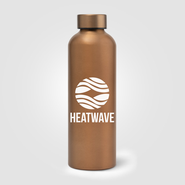 Gourde Astrid en acier inoxydable recyclé – Finition métallisée – 710 ml - Cuivre / Sérigraphie