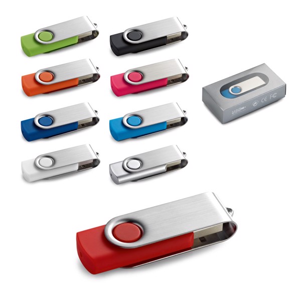 Pen Drive USB de 8 GB com clipe em metal - CLAUDIUS 8GB