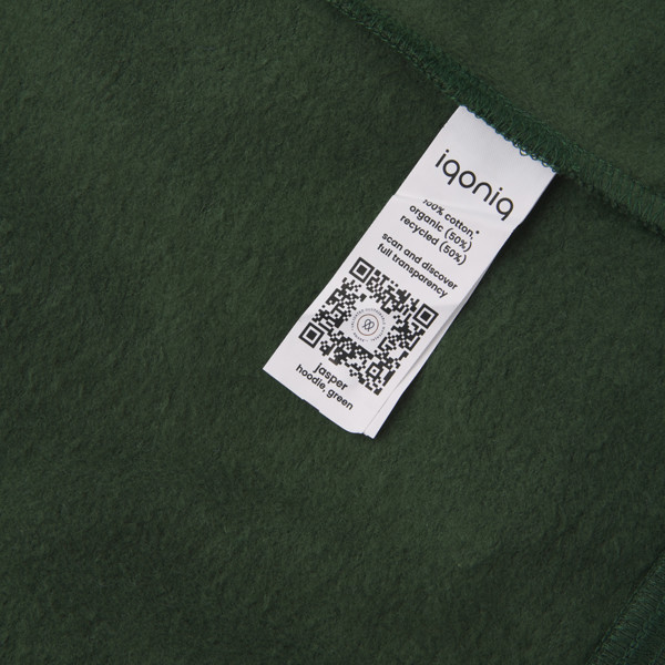 Sweat à capuche en coton recyclé Iqoniq Jasper - Forest Green / S
