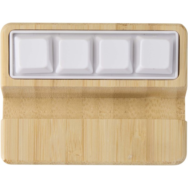 Algol Smartphonehalterung  aus recyceltem Kunststoff mit Fidget-Toy mit Bambusdetails