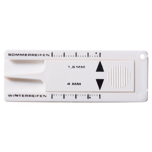 Key Fob "Tyre Tread Measuring Device" - White