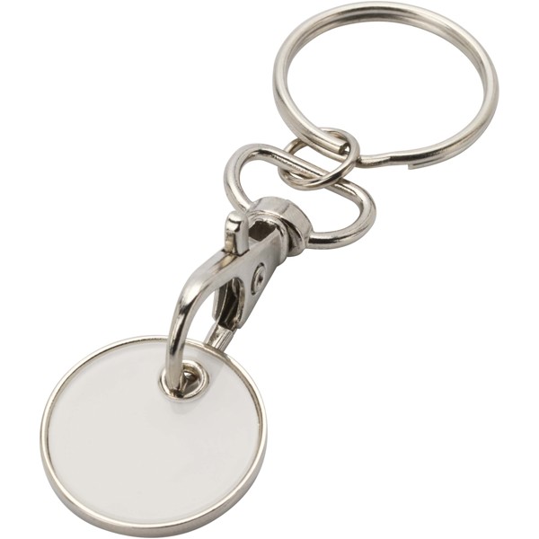 Rory keyring with trolley coin - White