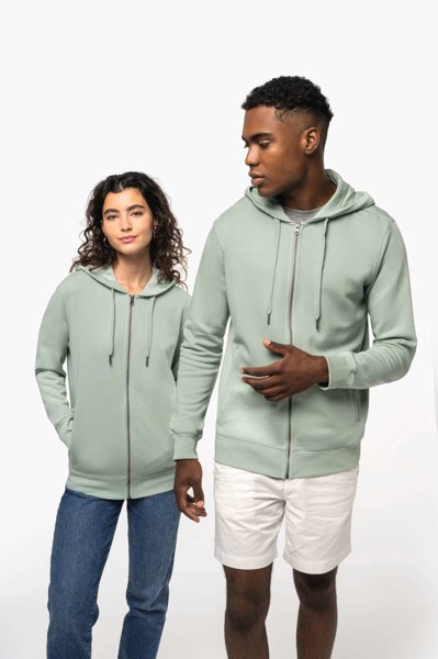 Unisex Eco-Friendly French Terry Zipped Hooded Sweatshirt - Black / 4XL