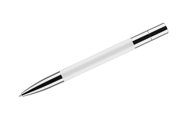 Ball pen with USB flash drive 8 GB BRAINY - white