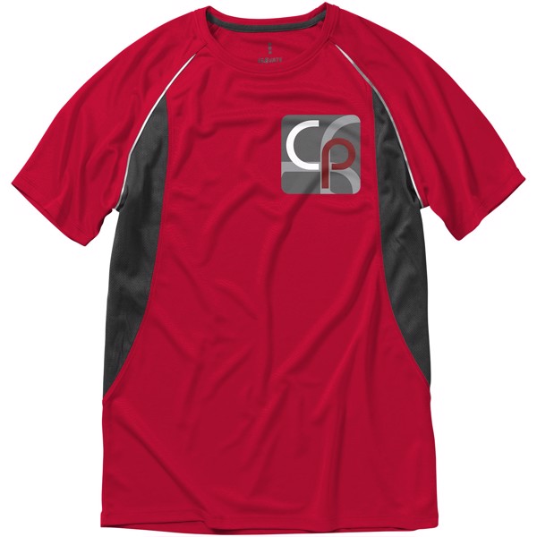 Męski T-shirt Quebec z krótkim rękawem z dzianiny Cool Fit odprowadzającej wilgoć - Czerwony / Antracyt / XXL