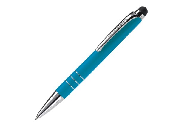 Petit stylo bille avec stylet - Bleu