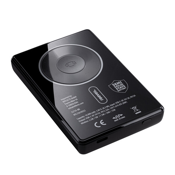 Powerbank sans fil magnétique 15W WATTRON ULTRA X ALU - noir / 10000 mAh