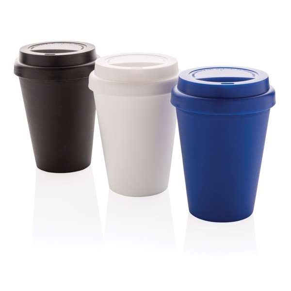 Reusable double wall coffee cup 300ml - White