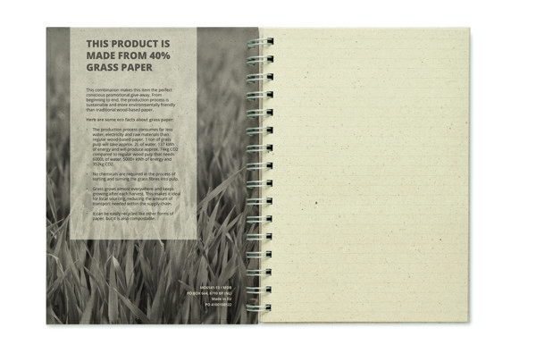 Grass Book notebook A5, 160 pages, 95 gsm