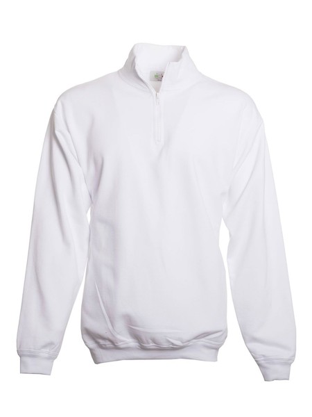 Zip Neck Sweat - White / XL