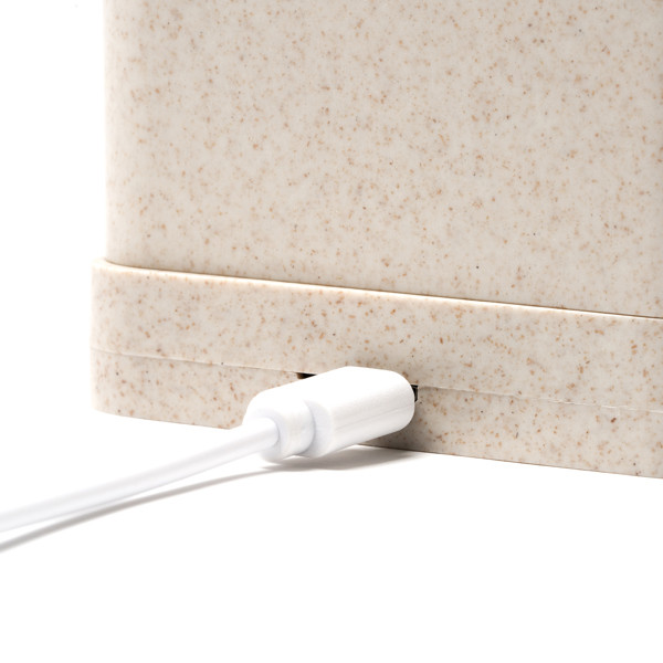 Portalápices cargador inalámbrico personalizado de fibra de trigo con base USB y soporte para smartphone