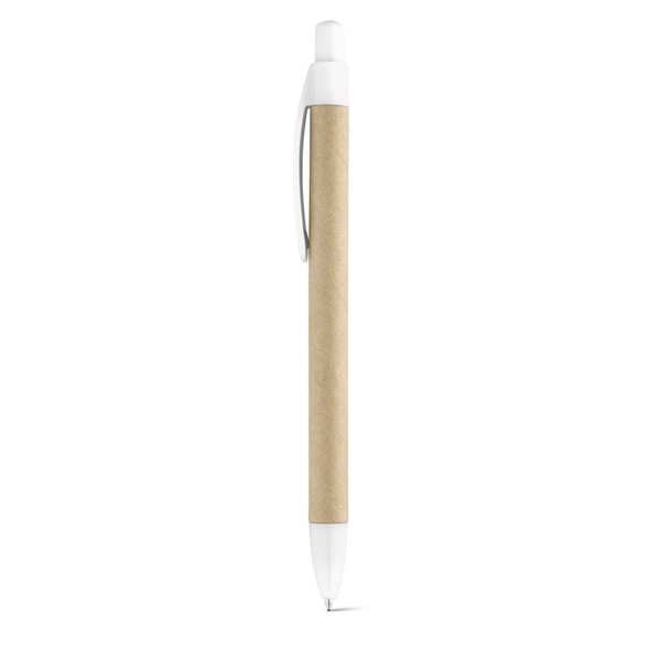 REMI. Kraft paper ball pen with clip - White