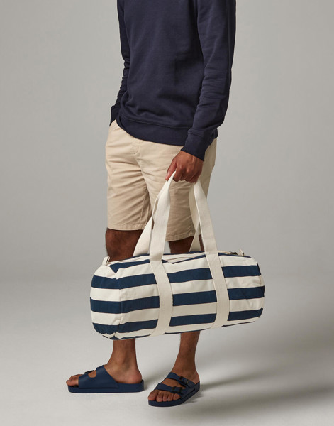Nautical Barrel Bag - Natural / Navy / ONE SIZE