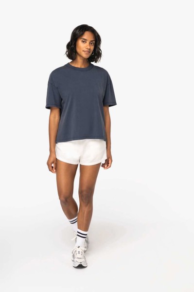 Ladies’ Washed Effect Oversized T-Shirt - Washed Black / L/XL