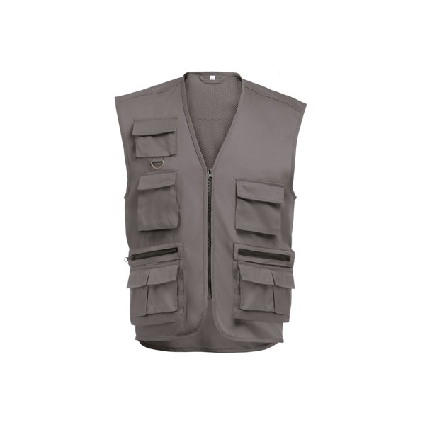 THC PIXEL. Waistcoat (200 g/m²) in polyester and cotton - Grey / XXL
