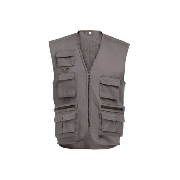 THC PIXEL. Gilet (200 g/m²) en polyester et coton - Gris / XXL