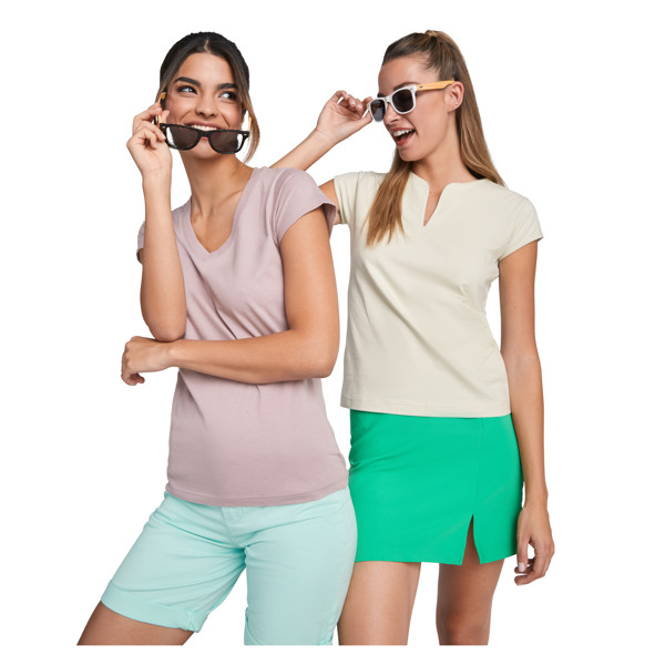 T-shirt a maniche corte con scollo a V da donna da 155 g/m² Victoria - Rosa chiaro / M