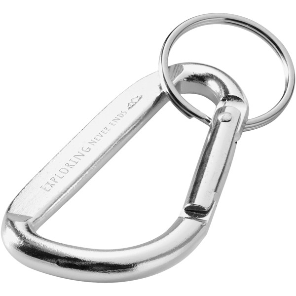 Portachiavi con moschettone in alluminio riciclato certificato RCS Timor - Argento