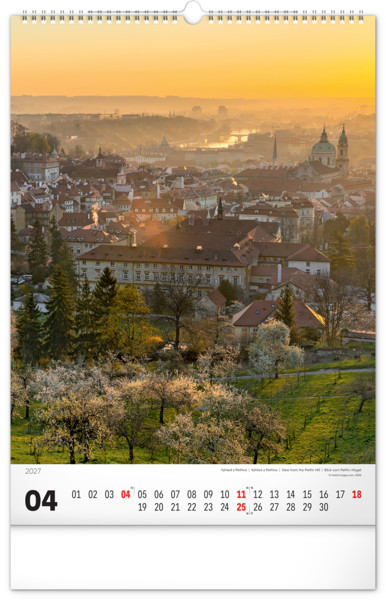 Notique Nástěnný Kalendář Praha 2027, 33 x 46 cm
