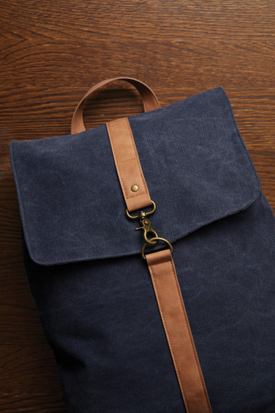 VINGA Sac à dos en toile recyclée GRS Bosler - Bleu Marine