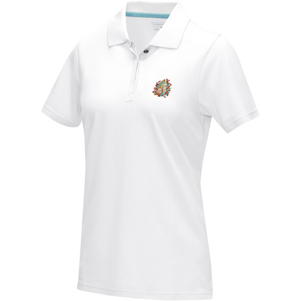 Polo Graphite bio manches courtes femme - Blanc / 2XL