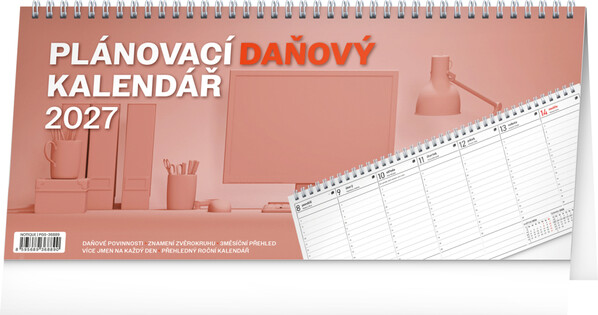 Notique Stolní Kalendář Plánovací Daňový 2027, 33 x 14,5 cm