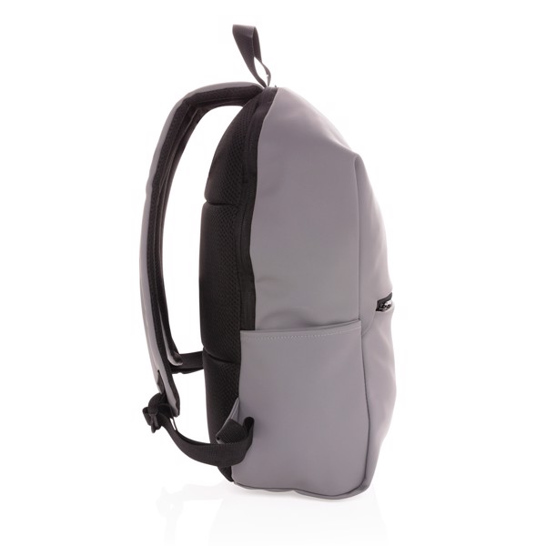 Smooth PU 15.6"laptop backpack - Grey