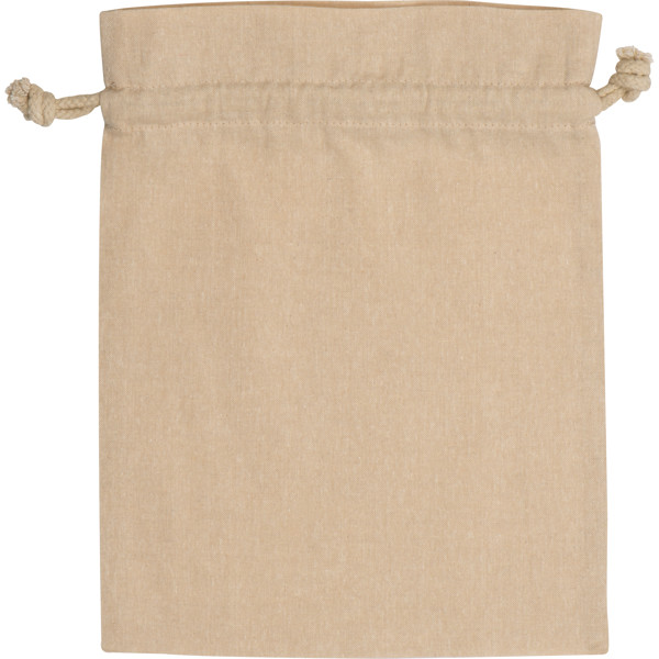 Medium drawstring bag made from recycled cotton WARREN - Beige