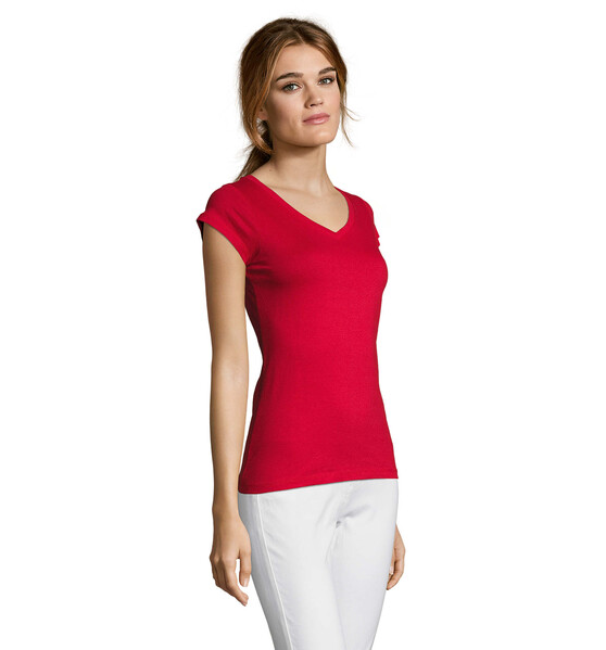 MOON Damski T-SHIRT 150g - Czerwony / S