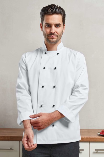 ‘Cuisine' Long Sleeve Chef’S Jacket - White / L