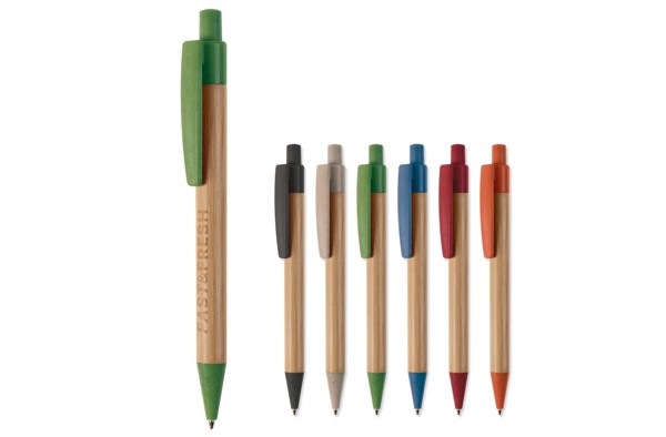 Ball pen bamboo with wheatstraw - Grey
