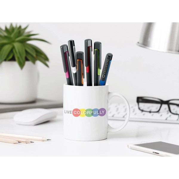 BRIGT. Stylo à bille avec finition métallique - Orange