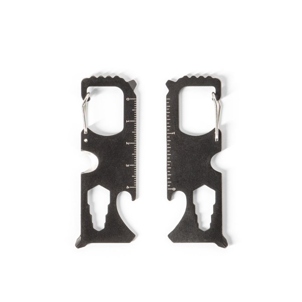 SCREWY. Multifunkční karta z nerezové oceli s 8 funkcemi