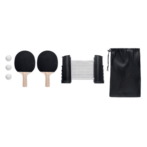 Ping Pong set with extendable net, RPET pouch