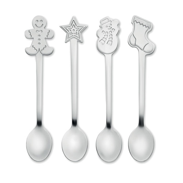 Set of 4 Christmas tea spoon Chip Set
