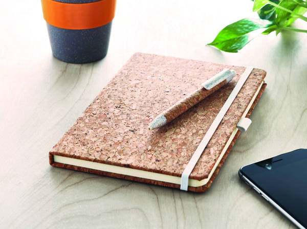 Suber Set cork notebook, A5, 160 recycled pages - Beige