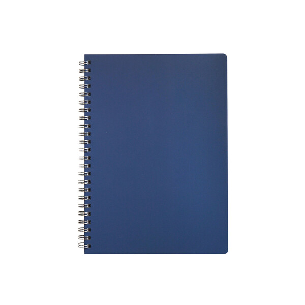Cahier spirale cuir régénéré A5 LIBER - bleu marine