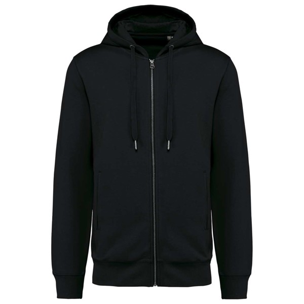 Unisex Eco-Friendly French Terry Zipped Hooded Sweatshirt - Black / 4XL