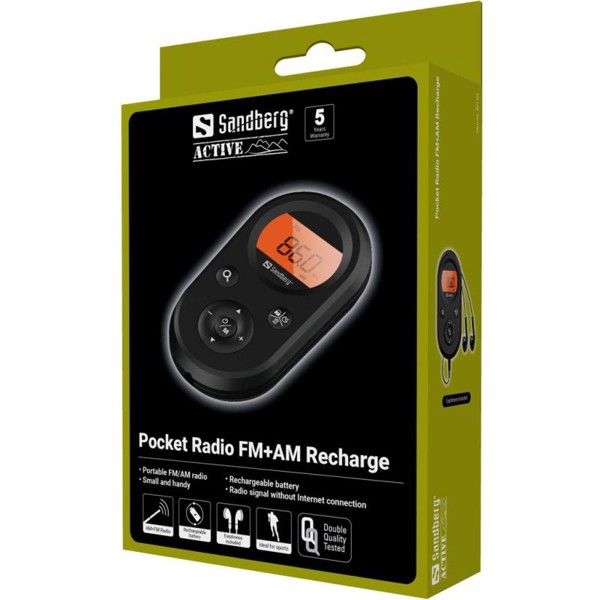 Sandberg pocket FM+AM radio Recharge