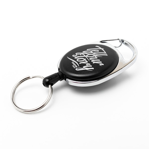 Ski-pass with carabiner - Black